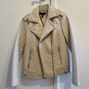 Beige vegan leather jacket